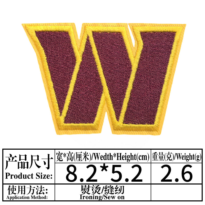 Wholesale  Embroidered Cloth Stickers Adhesive Back Sports Embroidered Cloth Stickers